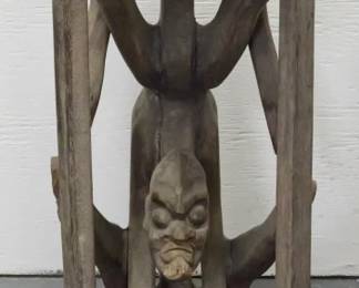 209 - Heavily Carved Tribal Table 24"
