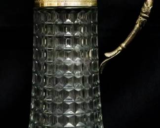 136 - Glass and Metal Pitcher 14"
