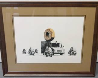 180 - Donut Escorts Banksy Print 23x26.5
