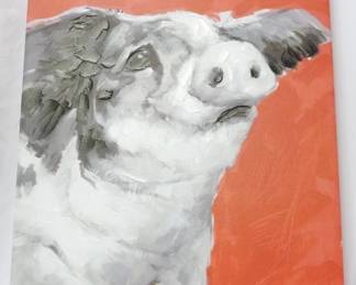 218 - Stylecraft Pig Wall Art Canvas 24x18

