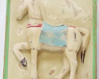 58 - Carved Wood Pony Wall Art 18x15
