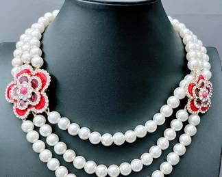 flowers and pearls
