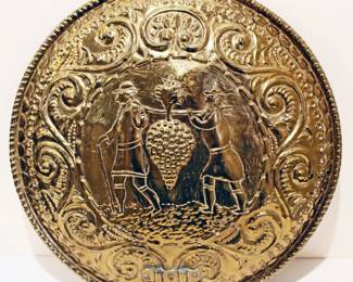 18/19th Century Dutch Brass Wall Sconce depicting "The Spies of Canaan"