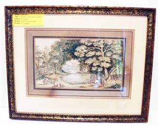 19th Century European Landscape Watercolor