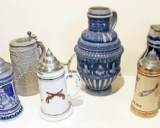 19Th Century German steins including Cold War Period American Military Steins