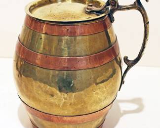 19th Century Russian Brass & Copper Tankard with Moscow Mark