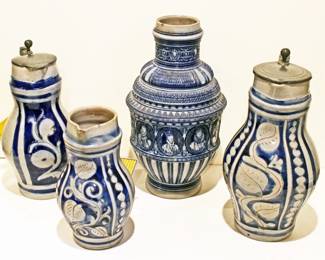 19th Century German Westerwald Steins