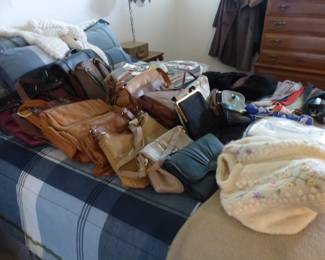 Vintage handbags, sweater, belts & ties