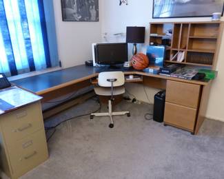 Vintage desk, files & chair