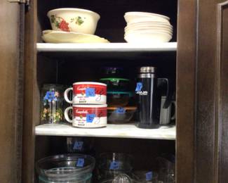 Vintage glass reamers, soup bowls 