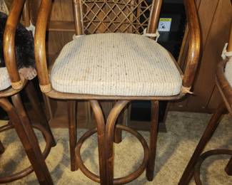 Qty 3 Rattan barstools