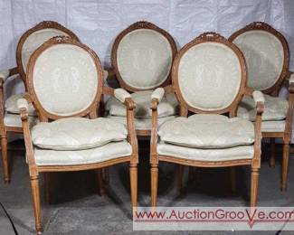 505 FIVE Louis the XVI Style Arm Chairs