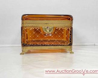 33 Antique Cut Crystal Box Made in Western Germany