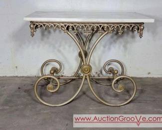 21 French Marble Top Pastry Table.