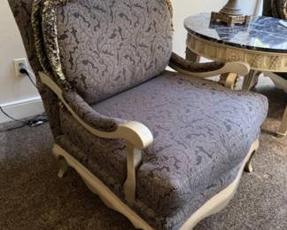 Large Oversized Side Chair w/Upholstered Armrests 2