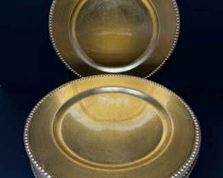 	(16) Gold Tone 13"D Plastic Charger Plates