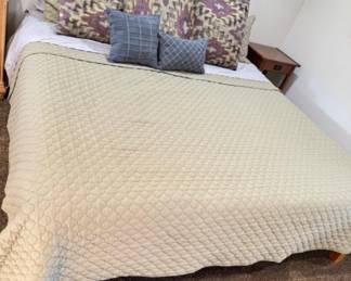 Solid Wood King Platform Bed, Memory Foam Mattress +