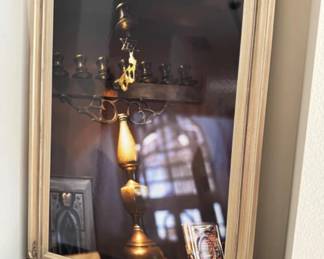 Ornate Framed Artistic Menorah Photo - Local Seattle Synagogue
