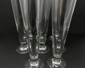 (8) Glass Pilsner Glasses - 11"T
