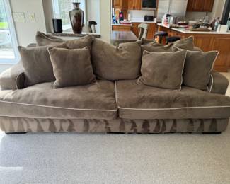 Taupe Overstuffed Plush Couch