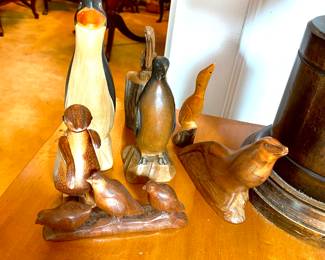Hand carved wooden figures including penguin from 1933 World’s Fair