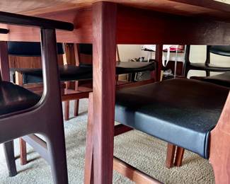 Dining table as seen underside 