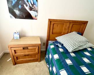 Twin bed with headboard & matching nightstand 