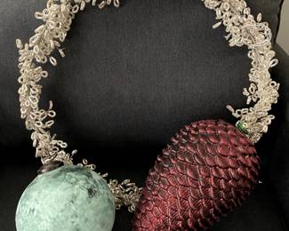 Assorted Christmas Wreath, pinecone and marbled balls