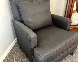 Dark Gray Chair with pillow-Uttermost Connelly Armchair--qty of 2