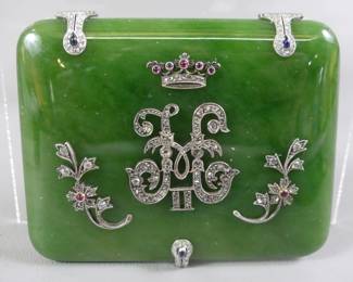 Faberge jade & gold & diamond card/cigarette case
