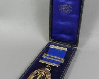 English silver and gilt Masonic medal