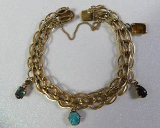 Gold and gemstone bracelet