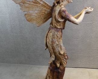 Large Victorian iron sculpture of wood nymph
