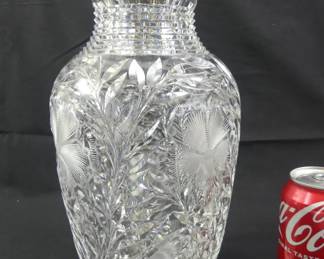 Large American Brilliant cut glass vase