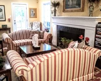 Panoramic view of lovely dual matching sofas