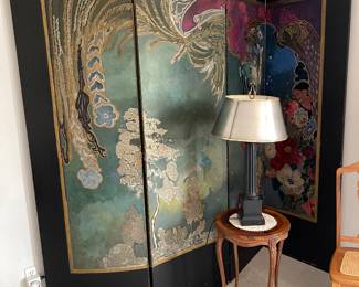 Gorgeous hand painted screen by an artist - the colors are beautiful. Art nouveau