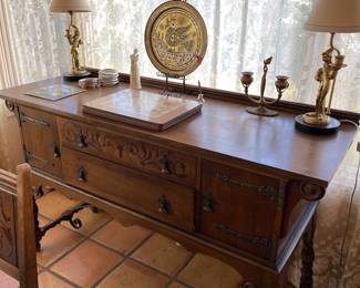 Art Nouveau cabinet - Tiffany studios candlestick - we only have one