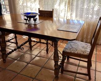 Art Nouveau /arts and crafts / Spanish Colonial style 1923 dining table chairs cabinet and buffet