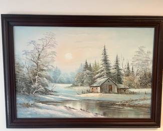 Winter landscape oil on canvas- 20th cent.