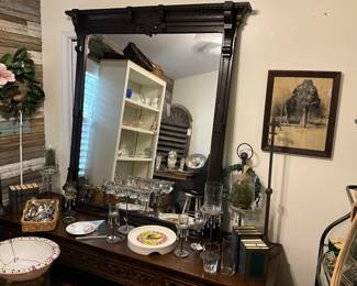 Large detailed 1880’s Mirror.  71”H x 60”W