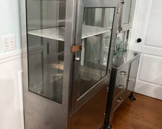 1940’s Stainless Steel Apothecary cabinet. 60”H x 31”W x 16”D