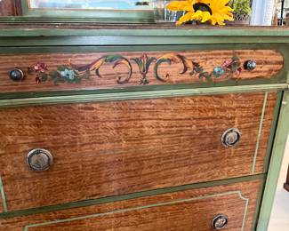 vintage chest with matching mirror