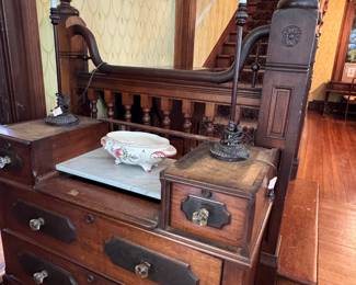 Victorian Marble Top Dressing Table w/ Glass Knobs