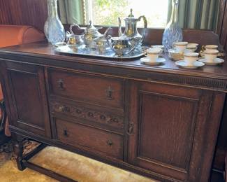 Lovely English Black Oak Sideboard 