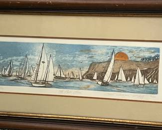 Art Sue Tushingham McNary Etching "Cliff Point Loma" 75/175