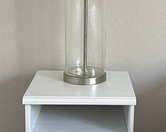 IKEA Nightstand, Table Lamp w Glass Base