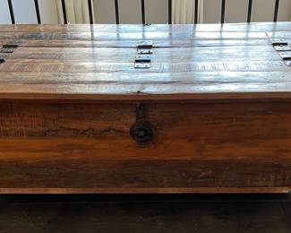 Rustic Wood Trunk/Coffee Table! It opens from the top on both sides