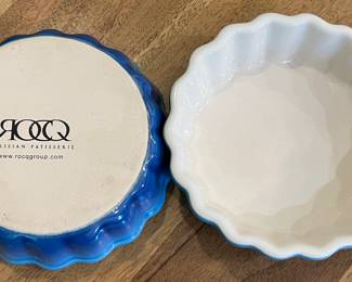 ROCQ Prisian Patisserie Set/2 Blue Scalloped Edge Bowls 