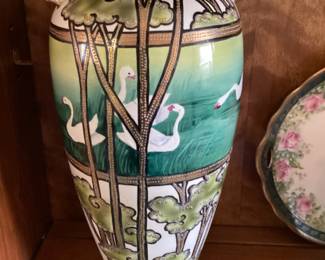 Antique Nippon hand painted  large vase