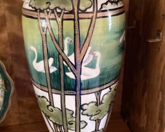 Antique Nippon hand painted  large vase